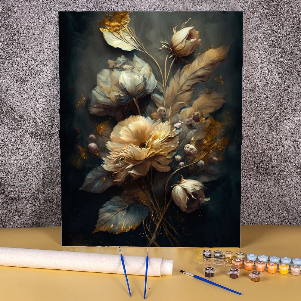 

Paint By Numbers classical Flower Drawing On Canvas HandPainted vintage Art Gift DIY Pictures with Number Kits Home Decor wall