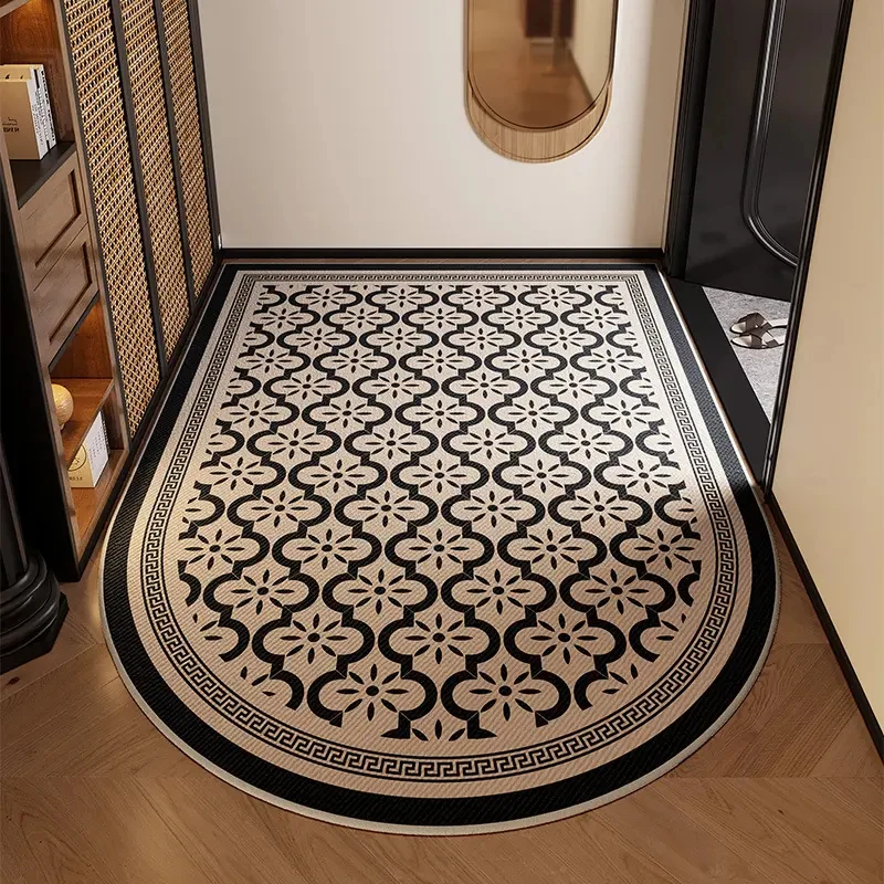 VIKAMA Light Luxury Arch Door Mat Non-Slip Wear-Resistant Bedroom Carpet Office Computer Swivel Chair Floor Mat Home Decoration