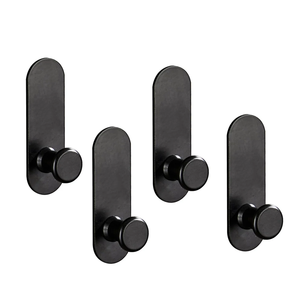 1-5Pcs Strong Adhesive Wall Hook Sticker Hanging Coat Rack Clothes Hanger Shower Robe 3M Hook Kitchen Bathroom Towel hooks Black