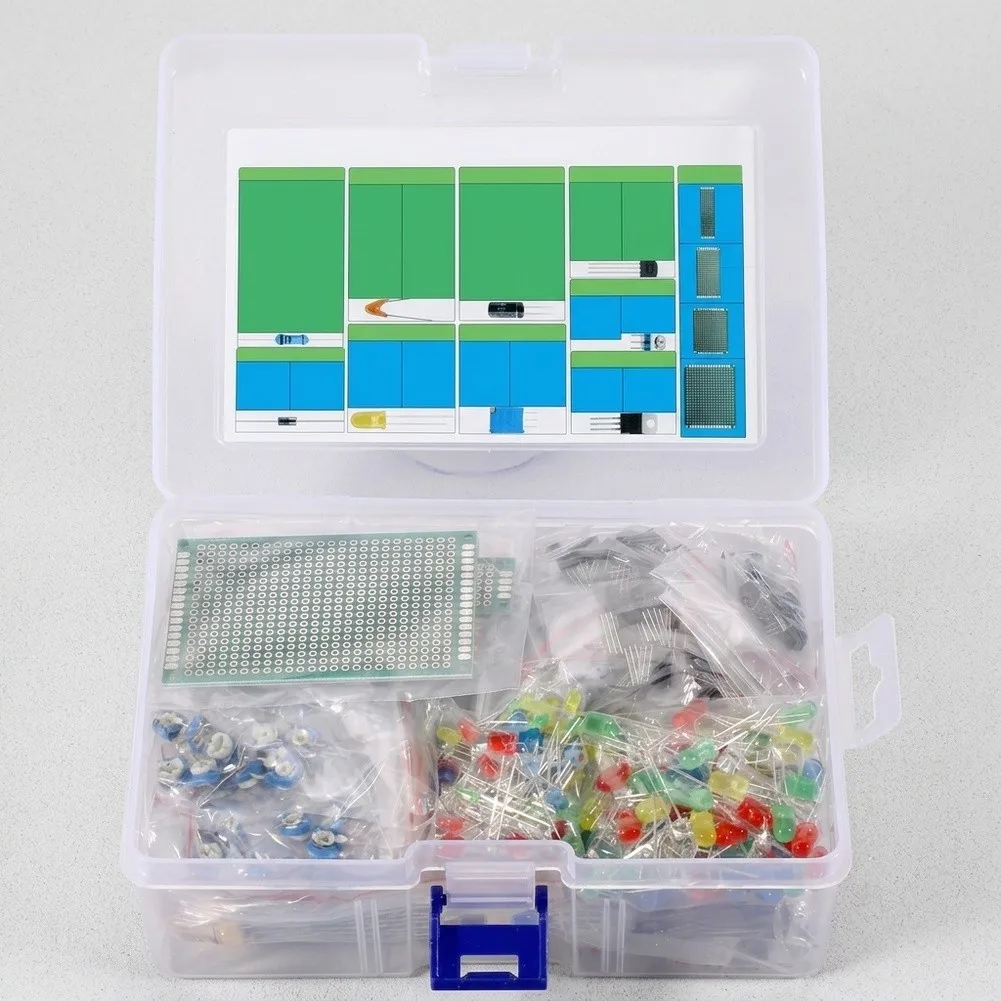 For Arduino Compatible and For Raspberry Pi Compatible 1818PCS Component Kit with 1/4W 1% Resistors 50V Capacitors