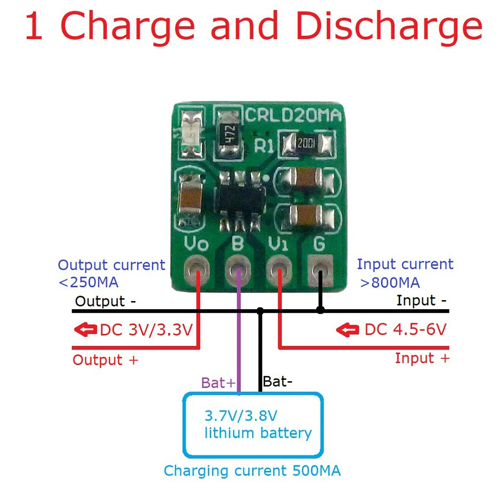 2 In1 3.7V 3.8V Mini Li-Ion Li-Polymer Battery Charger Module 4.2V To 3.3V 3V Buck DC-DC Buck Step Down Converter Module