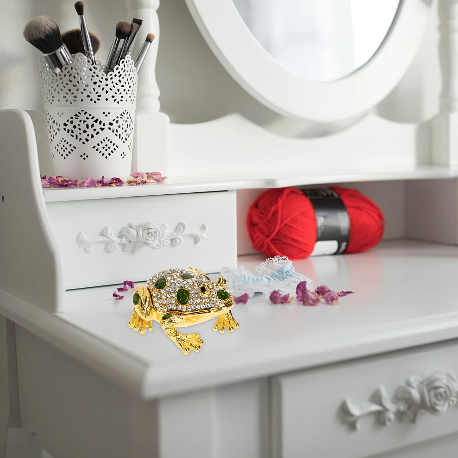 

Enamel Jewelry Organizer Box Zinc Alloy Finish for Ring Necklace Bracelet Storage Creative Trinket Case