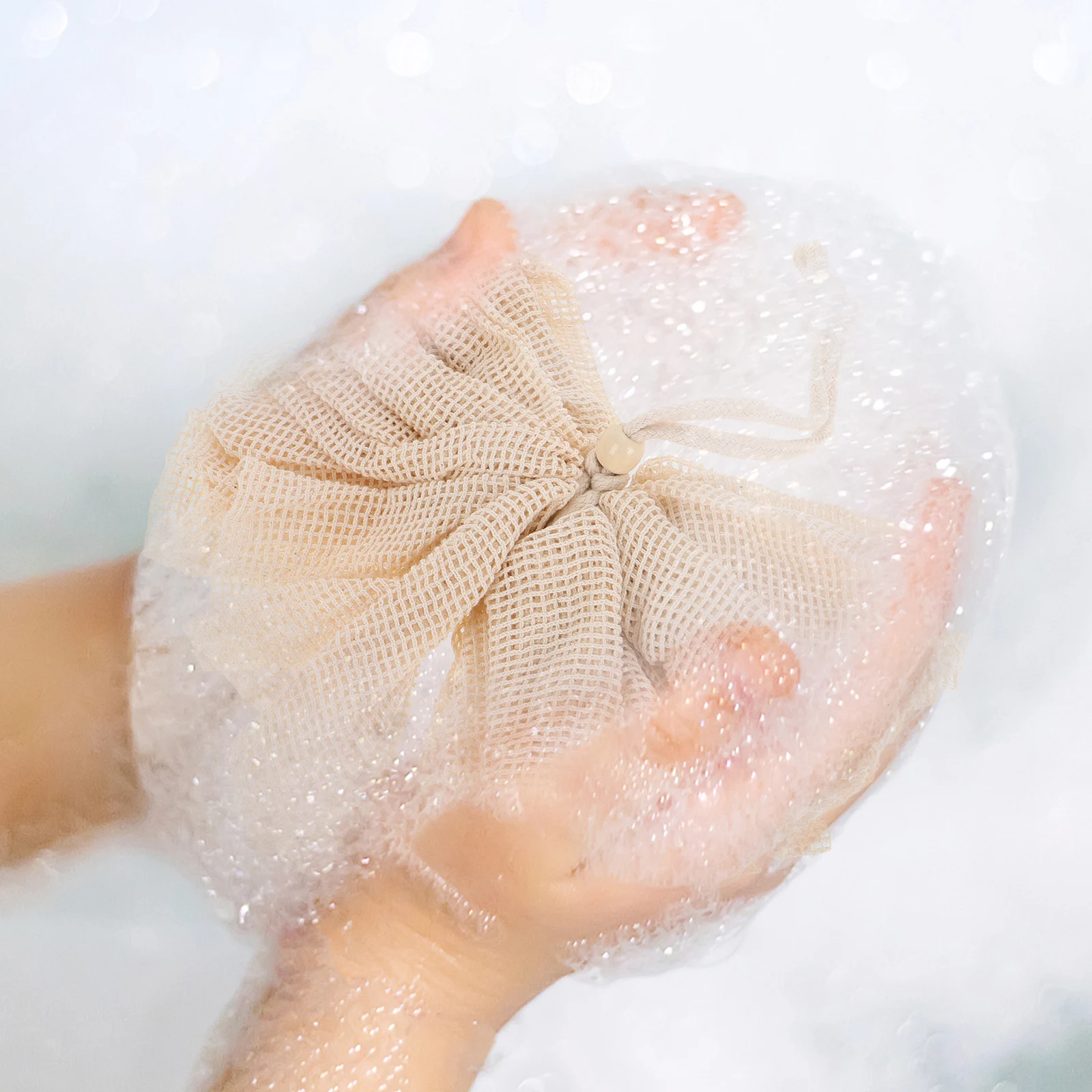 

3pcs Natural Sisal Loofah Scrubber Washcloth Exfoliating Towel Back Sponge Shower Bath Mesh Pouf Foaming Soap Bag Durable