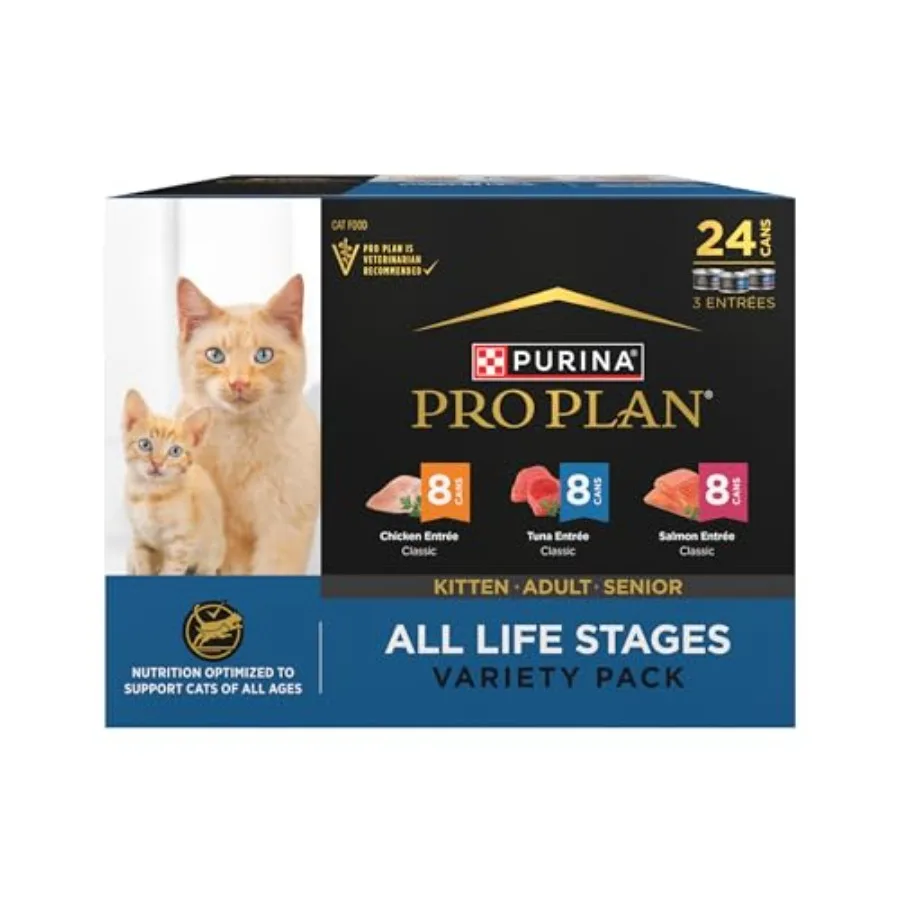 

High Protein Wet Cat Food Pate All Life Stages Classic Entree Variety Pack