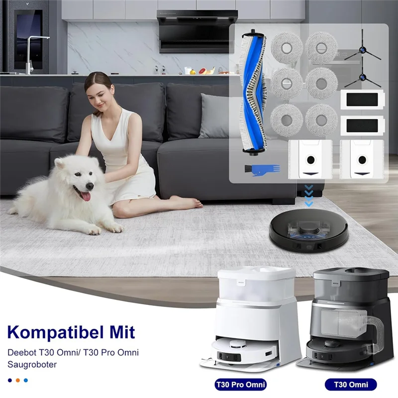 Акция! Набор аксессуаров для Ecovacs Deebot T30 Pro OMNI/T30 OMNI/T30S/T30S Combo Основная боковая щетка Hepa-фильтры Сумки для швабры