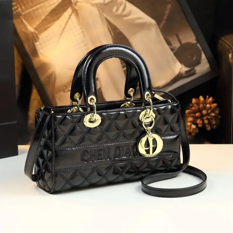 

Elegant Diamond Patterned Genuine Leather Handbag Women's Fashionable Shoulder Crossbody Bag by Jinhualuo 2025 New Style
