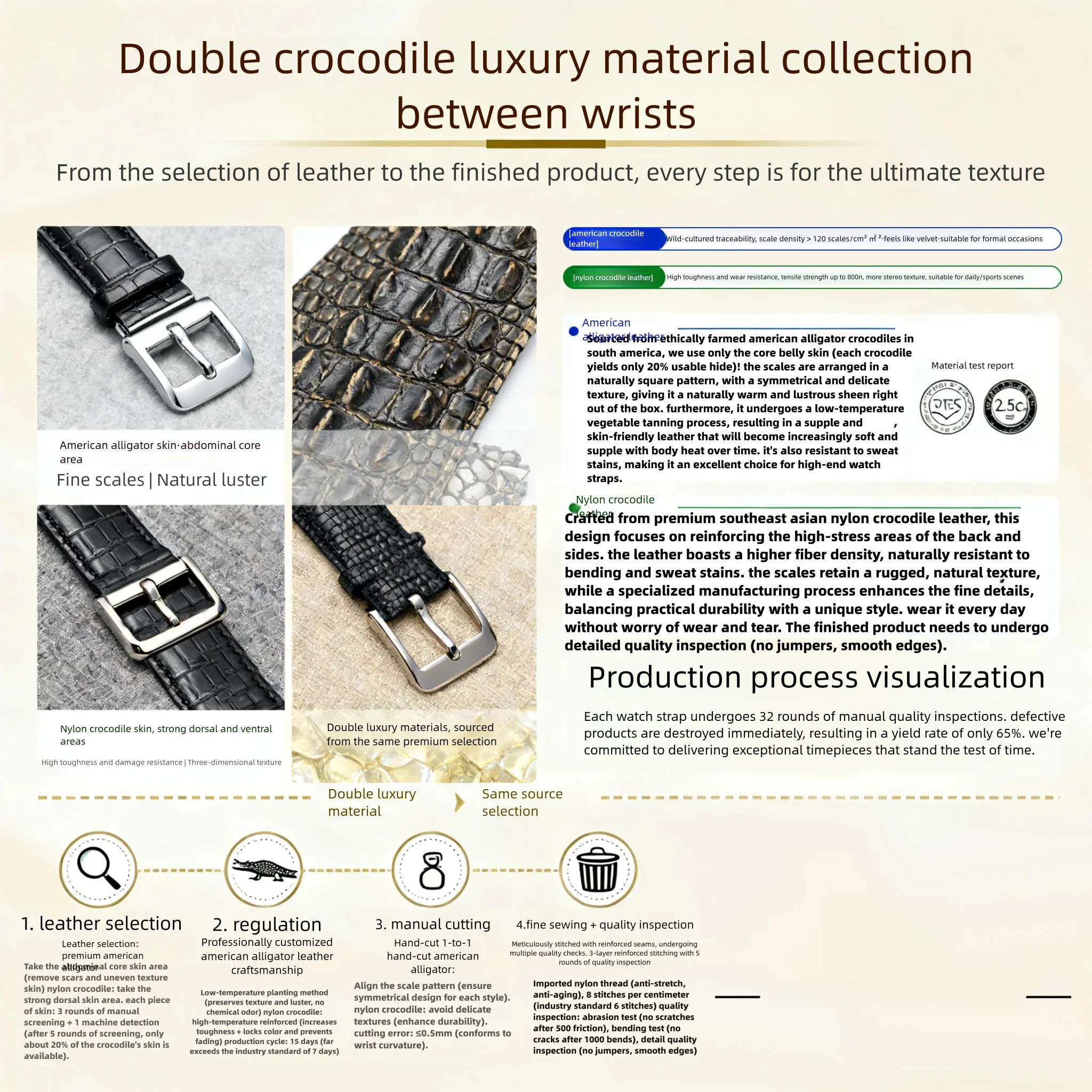 สายหนังจระเข้นิล ใช้ได้กับนาฬิกา Cartier Ballon Bleu Tank และ Key รุ่นดั้งเดิม สายหนังจระเข้นิลสำหรับผู้ชายและผู้หญิง