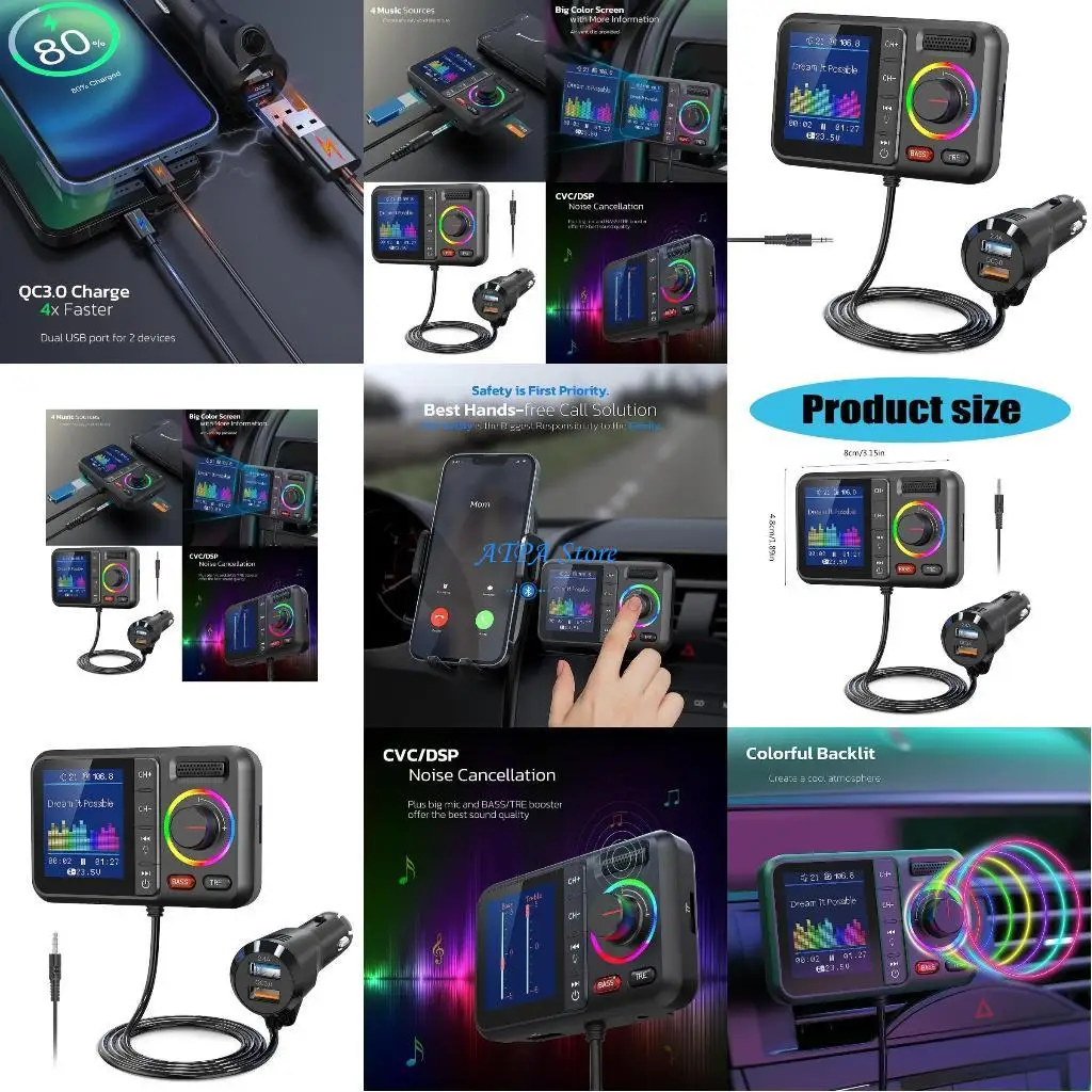 

U13C Car MP3 Music Player With Wireless FM Transmitter Sound Enhancement for Vehicles