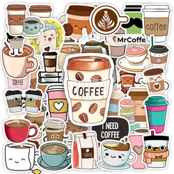 Kawaii Cute Cartoon Coffee Stickers DIY Toy Gift Decorative Graffiti Decal for Phone Luggage Laptop Bottles Scrapbook Waterproof