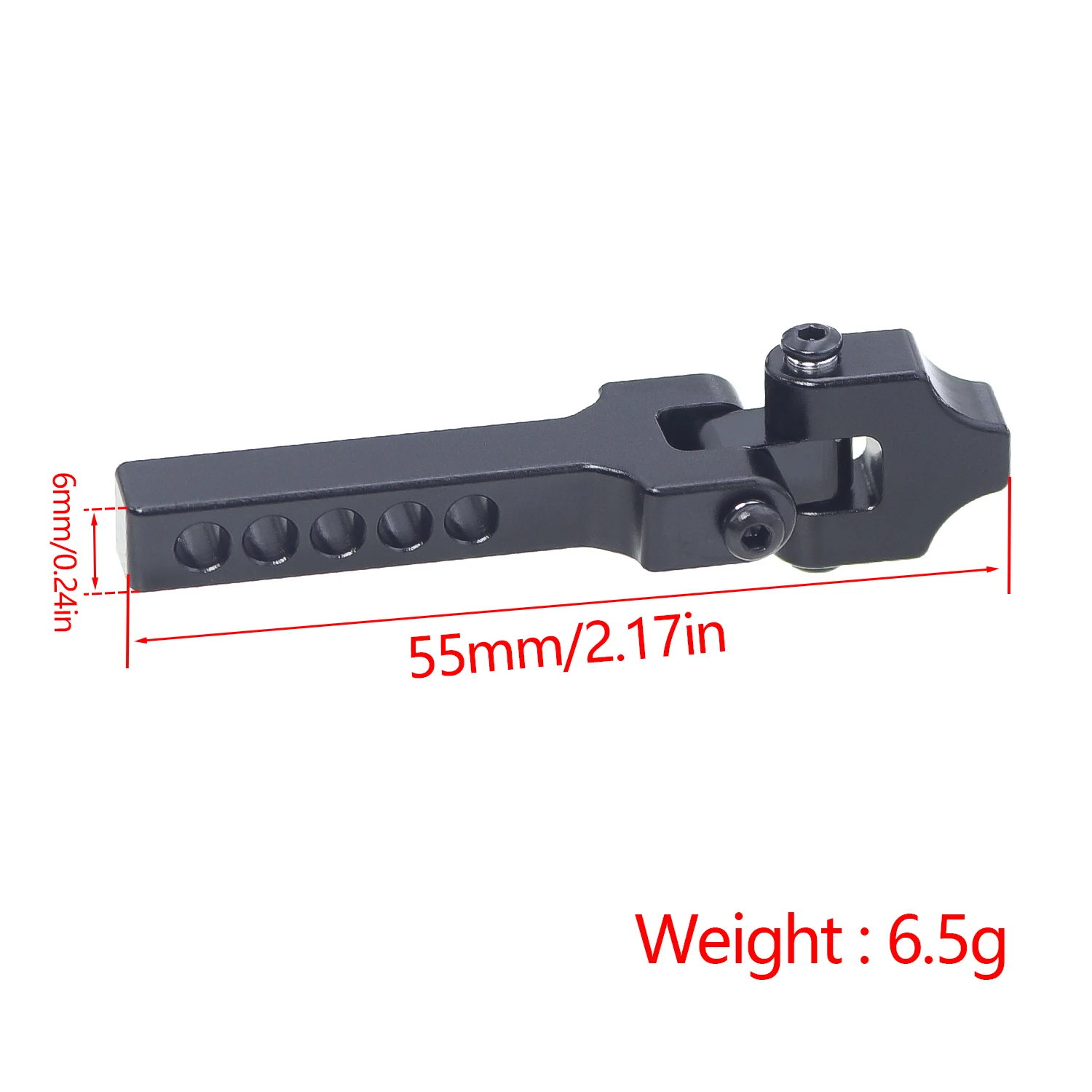 1/10 RC Metal Adjustable Hitch Trailer Tow Hook Decabyte For 1/10 RC Crawler SCX10 90046 Redcat TRX4 TRX-6 D90 Upgrade Parts