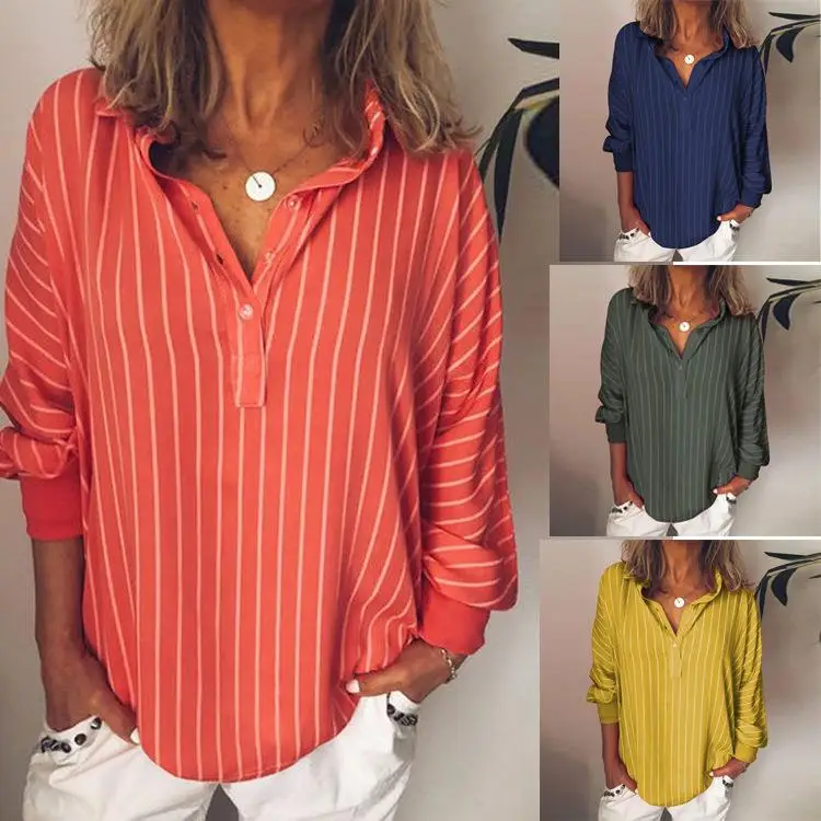 

Женская футболка оверсайз с полосатым принтом, свободного кроя, из полиэстера, для весеннего сезона