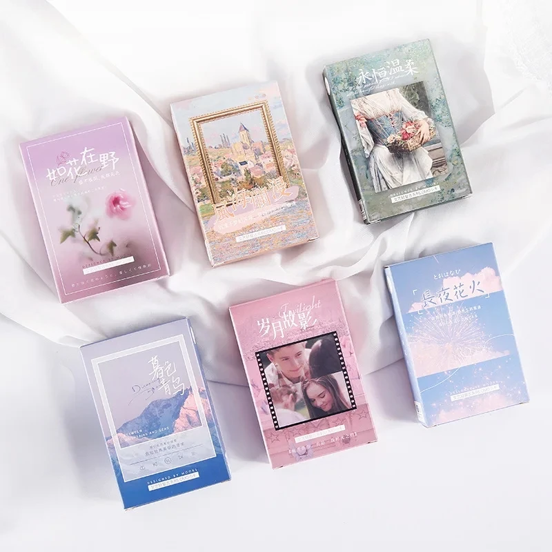 27 Pcs/Set Between Mountain and Sea Series Lomo Card Hand Painted Retro Oil Painting Watercolor Mini Photo Card Gift Stationery