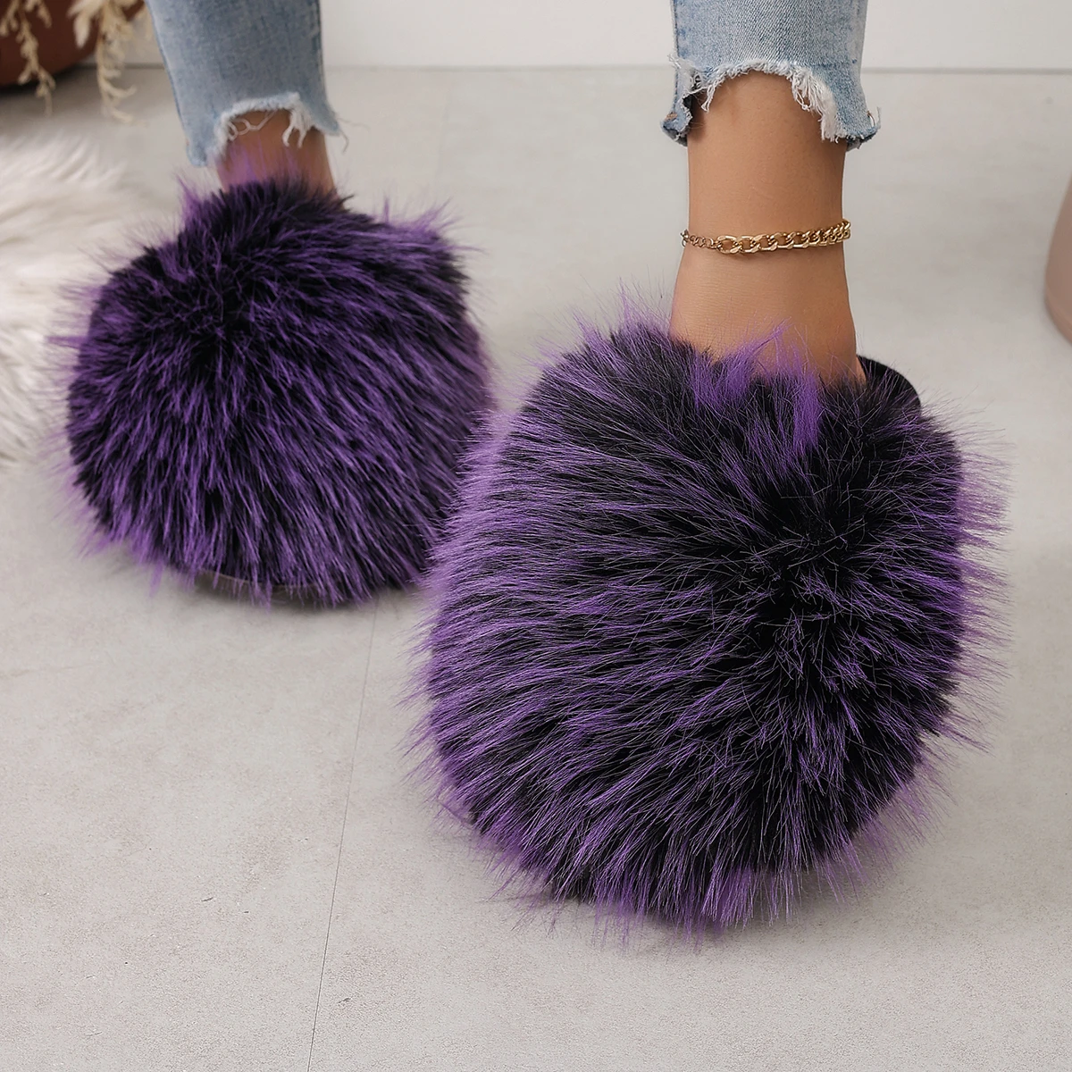 Fluffy Fur Slipper - Women Autumn Winter Furry Fur Slippers