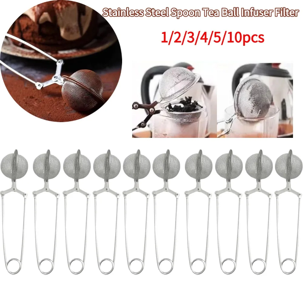 Stainless Steel Spoon Tea Ball Infuser Filter Squeeze Leaves Herb Mesh Strainer Tea Infuser In Mesh Tea Ball Filter Teaware