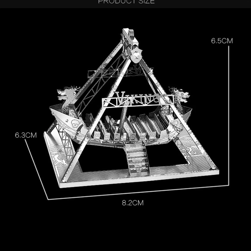 A98E-3D Kit de modelo de Metal, modelo de ensamblaje de barco vikingo DIY, modelo de corte 3D, rompecabezas, juguetes para adultos, originalidad