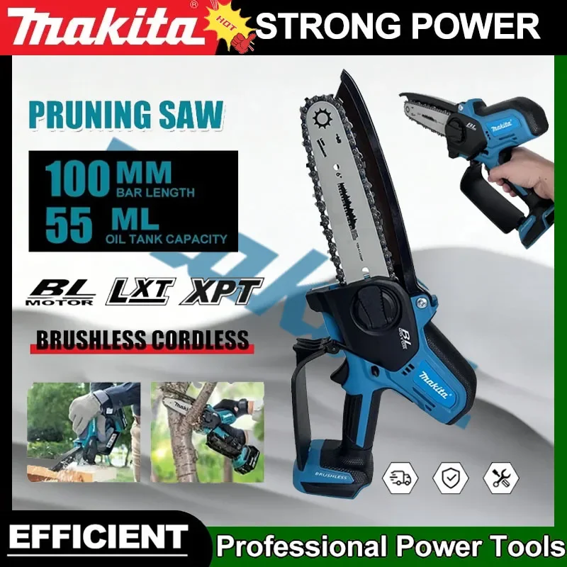 

Makita Brushless Cordless Power Tools Electric Chain Saw Pruning Saw for 18v Battery Mini Electric Saw Garden Power Tools