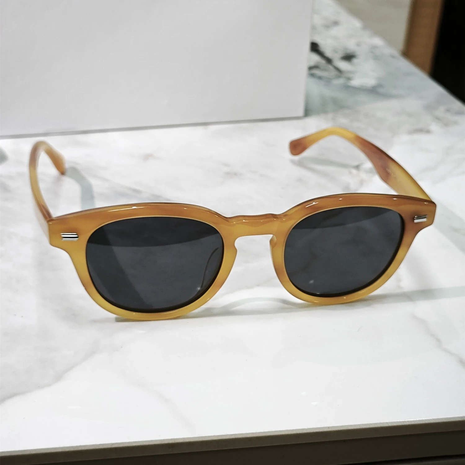 

Vintage Acetate Round Polarized Sunglasses for Men Retro Oval UV400 Sunglass Women Japanese Classic Trendy Sun Glasses Shades