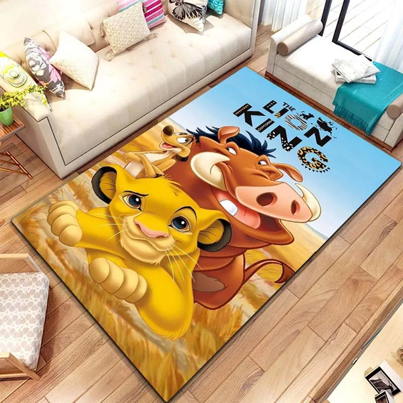 15 Sizes Anime Simba The Lion King Friends Rug Carpet Decor for Living Room Children\'s Bedroom Sofa Bathroom Kids Floor Mat