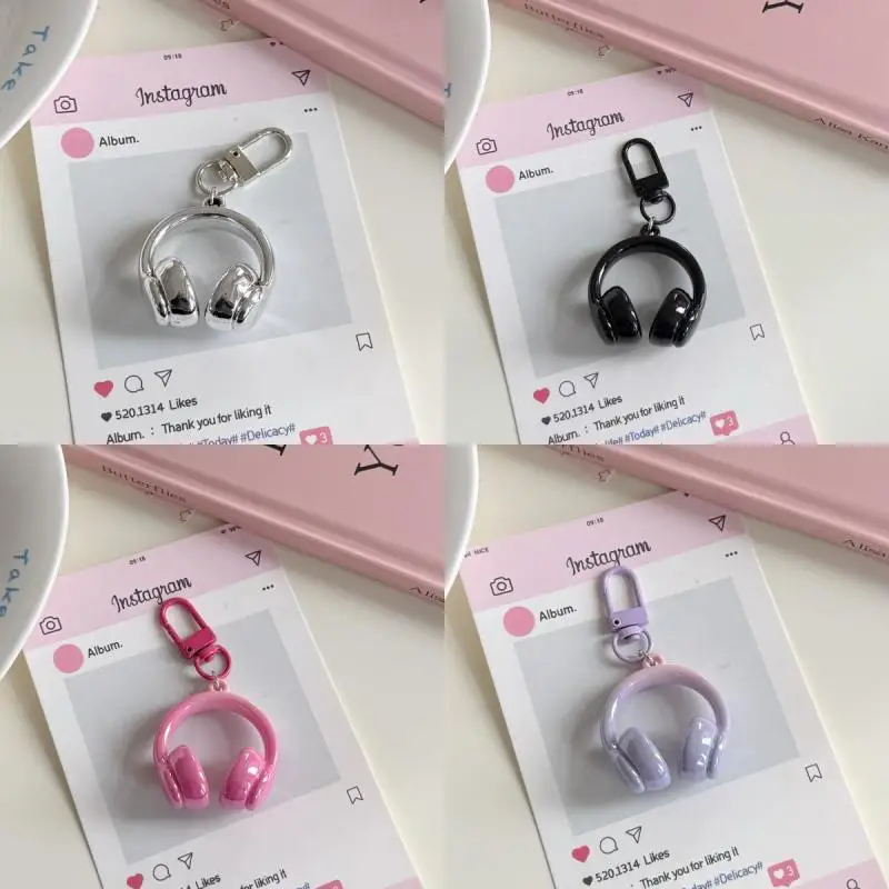 かわいいクリエイティブ 3D イヤホンペンダントキーホルダー携帯電話チェーンイヤホンチャームバックパックぶら下げ装飾アクセサリーギフト