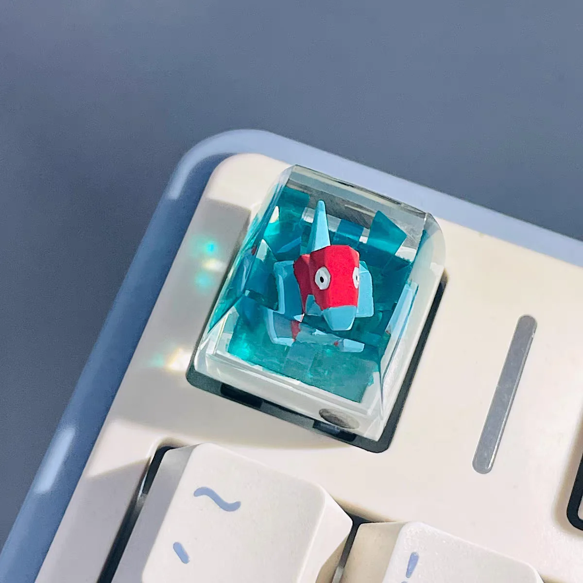 pokemon-keycap-‌porygon‌-three-dimensional-handmade-resin-translucent-mechanical-keyboard-cross-axis-gaming-e-sports-accessories