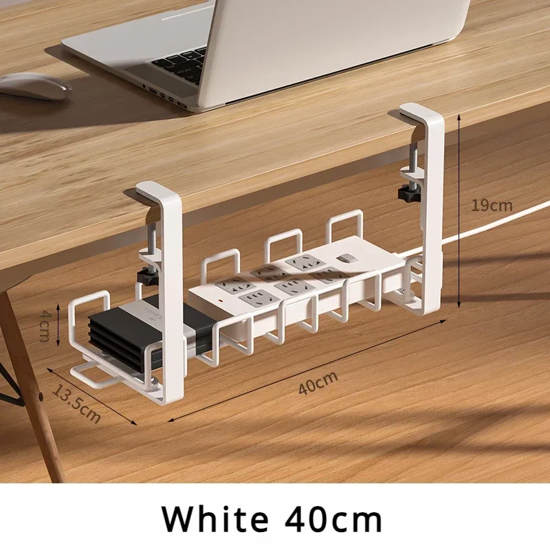 Under Table Storage Rack Cable Organizer Under Desk Socket Earphones Wire Charging Cable Tray Home Office Desk Cord Management