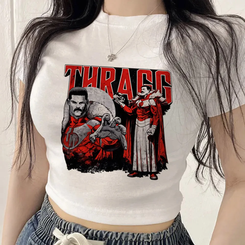 Invincible crop top teen y2k manga cheap grunge korean fashion top tees cutecore party vintage clearance sales grunge