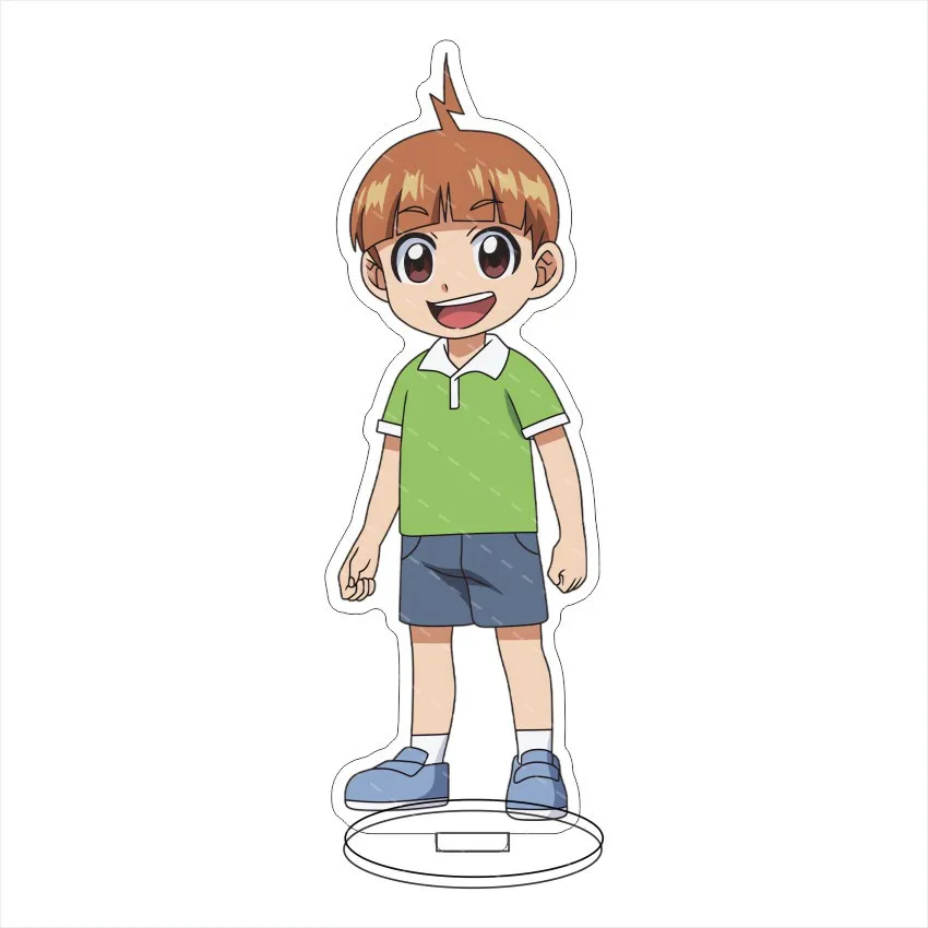 أنيمي "Kagaku x Bouken Survival!" حامل أكريليك 15 سم. Geo، Pipi هدايا العيد لتزيين سطح المكتب اللطيفة