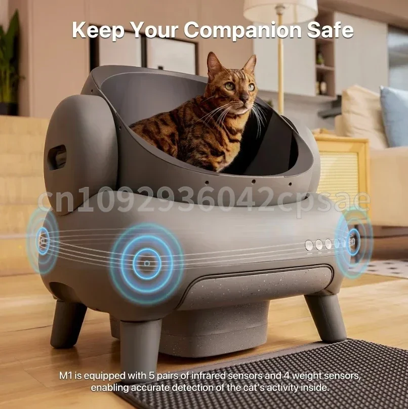 Neakasa M1 صندوق صغير للقطط ذاتي التنظيف مفتوح، صندوق صغير للقطط أوتوماتيكي مع التحكم في التطبيق، التخلص من النفايات الخالية من الرائحة