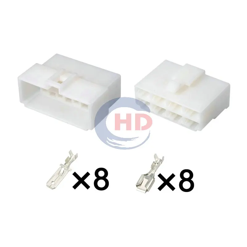 

1-20 sets 8 Pin auto wiring harness plug cable electric plug connector HD081-6.3-11 HD081-6.3-21