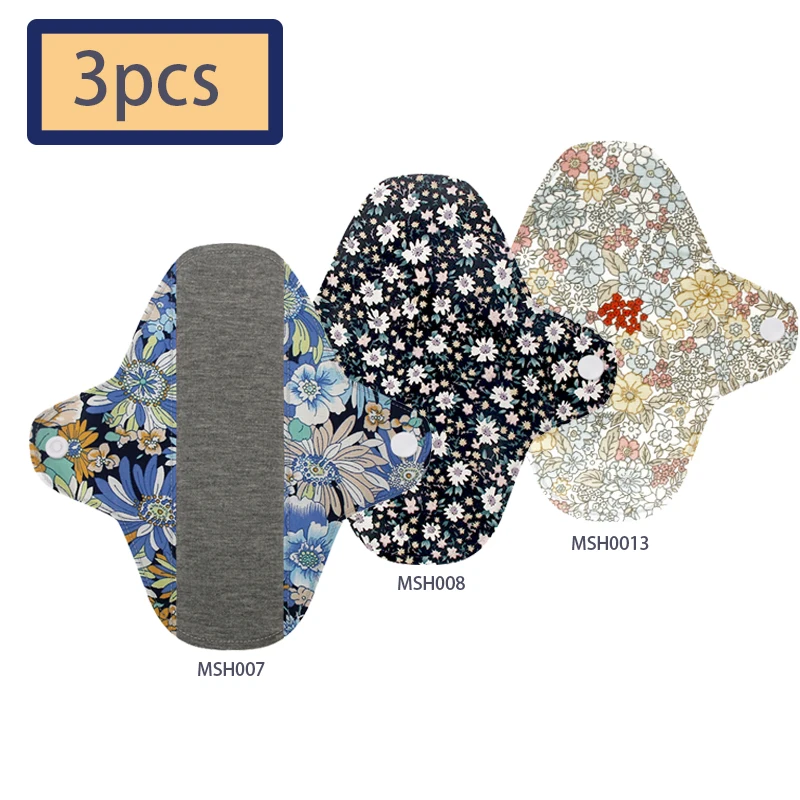 

3 Pieces All-cotton Sanitary Mat Graphene Lining Absorbent Fast Antibacterial Comfortable Breathable Leakproof Washable