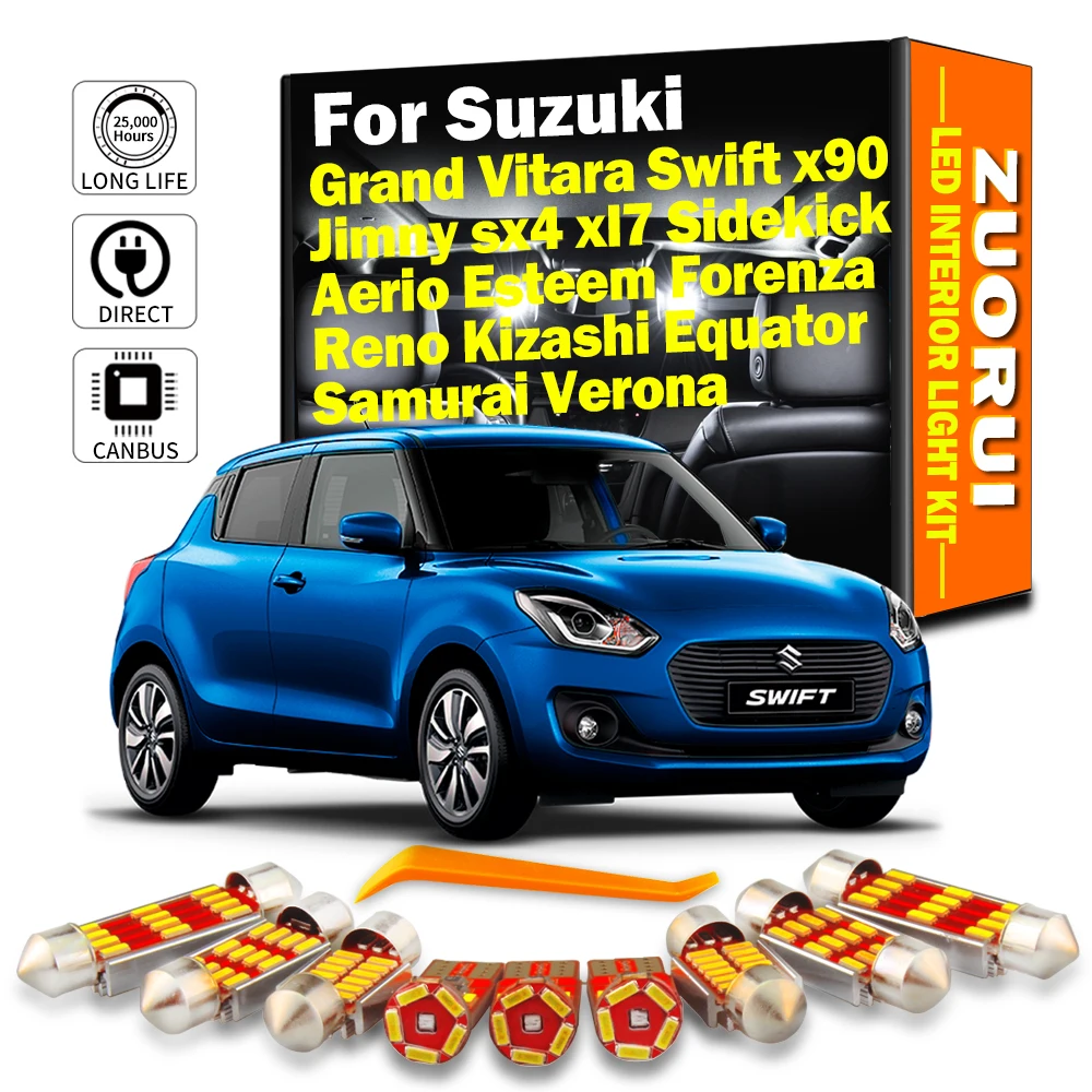 Canbus For Suzuki Grand Vitara Swift Jimny sx4 xl7 x90 Aerio Esteem Forenza Reno Kizashi Equator Verona Interior LED Light Kit