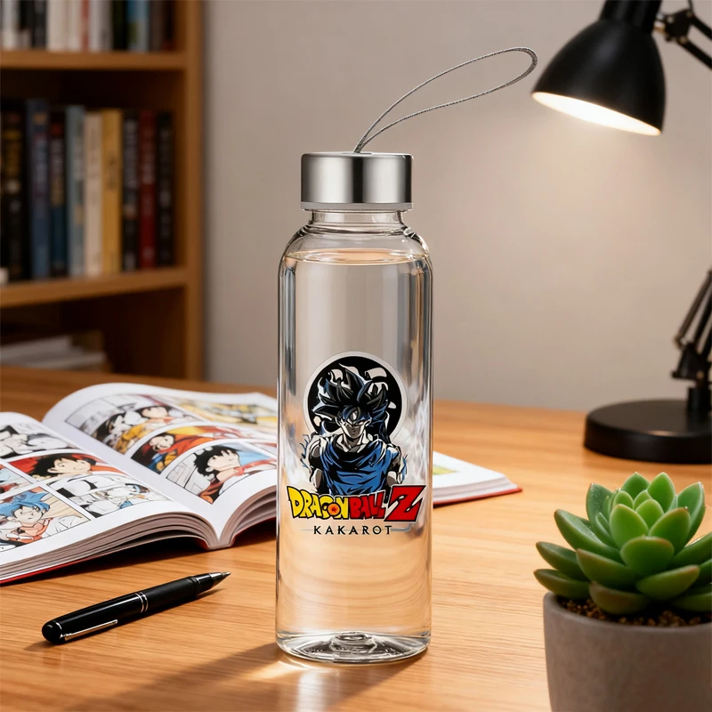 

400ml Dragon Ball Transparent Water Bottle Portable Leak Proof Water Cup Wear Resistant Heat Resistant Water Cup Children Gift