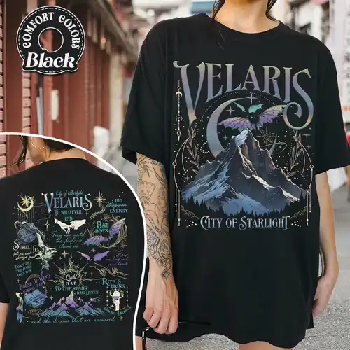 Imagen 2 del producto Velaris City of Starlight sudadera de dos caras The Night Court Book Lover suéter de manga larga sudadera de lana ropa de calle Y2K