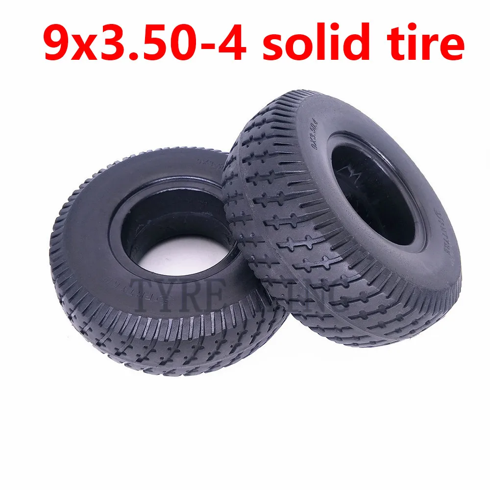 

9x3.50-4 Solid Non Pneumatic Tire Fits Gas Scooter Skateboard Pocket Bike Electric Tricycle Explosion Proof Tyre Accessories