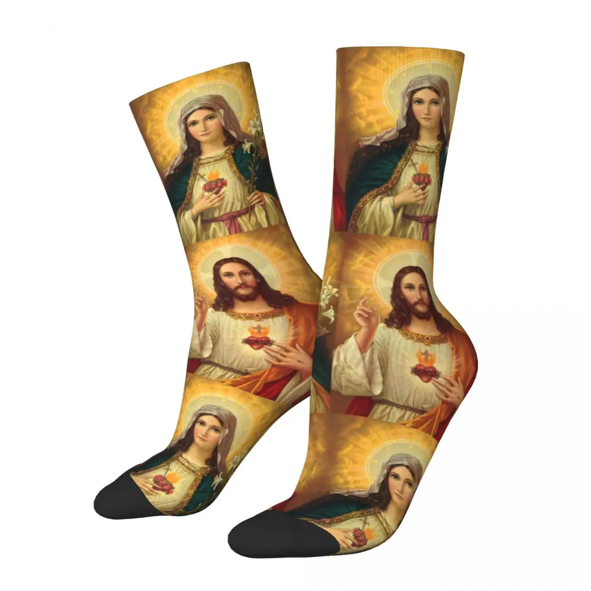 

Mary And Jesus Christ Catholic Saint Socks Merchandise For Men Women Sacred heart of Jesus Middle Tube Socks Comfortable