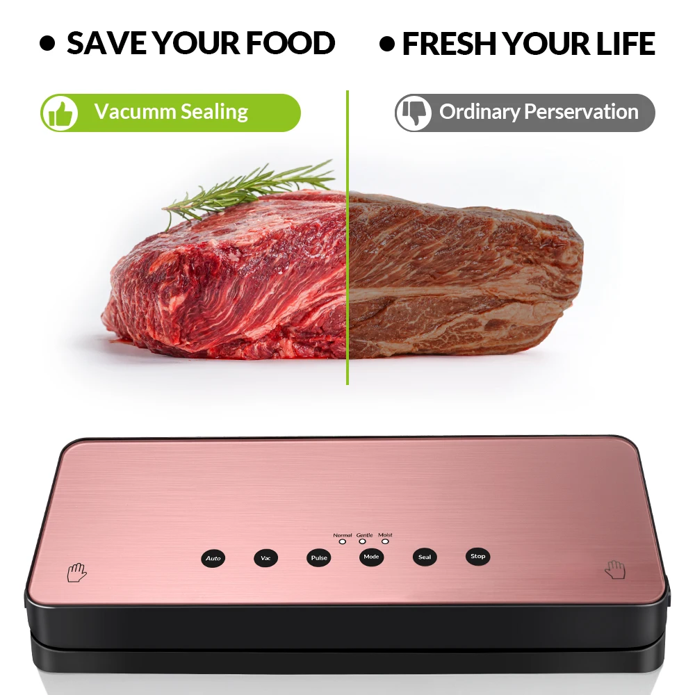 Automatic Vacuum Sealer Machine 125W Hands Free Pressing Vacuum Sealer Machine LED Touch Panel Vacuum packaging Machine