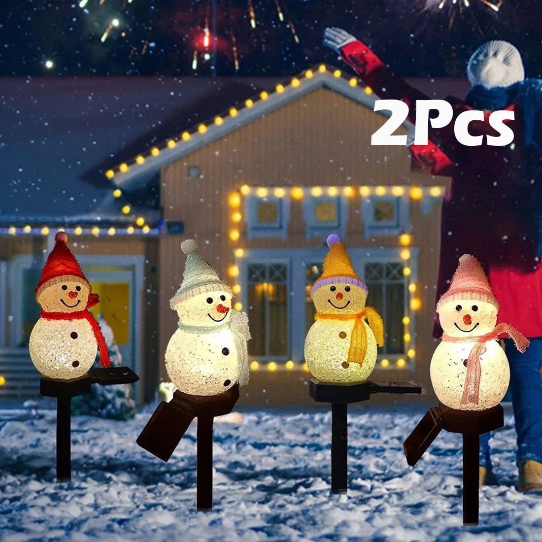 

Christmas Ground Plug-in Solar LED Snowman Light IP65 Waterproof Outdoor Courtyard Santa Claus LED Atmosphere Decoration Light