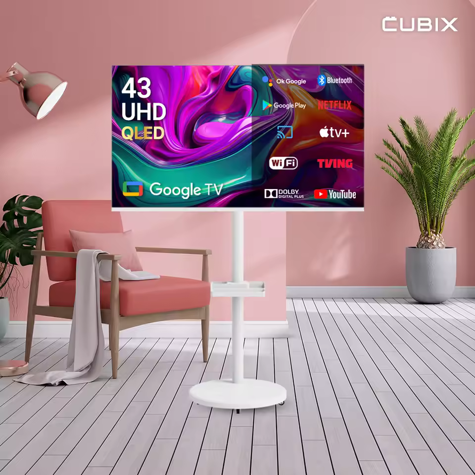 무빙큐빅스 43인치 4K QLED 이동식 스마트 TV