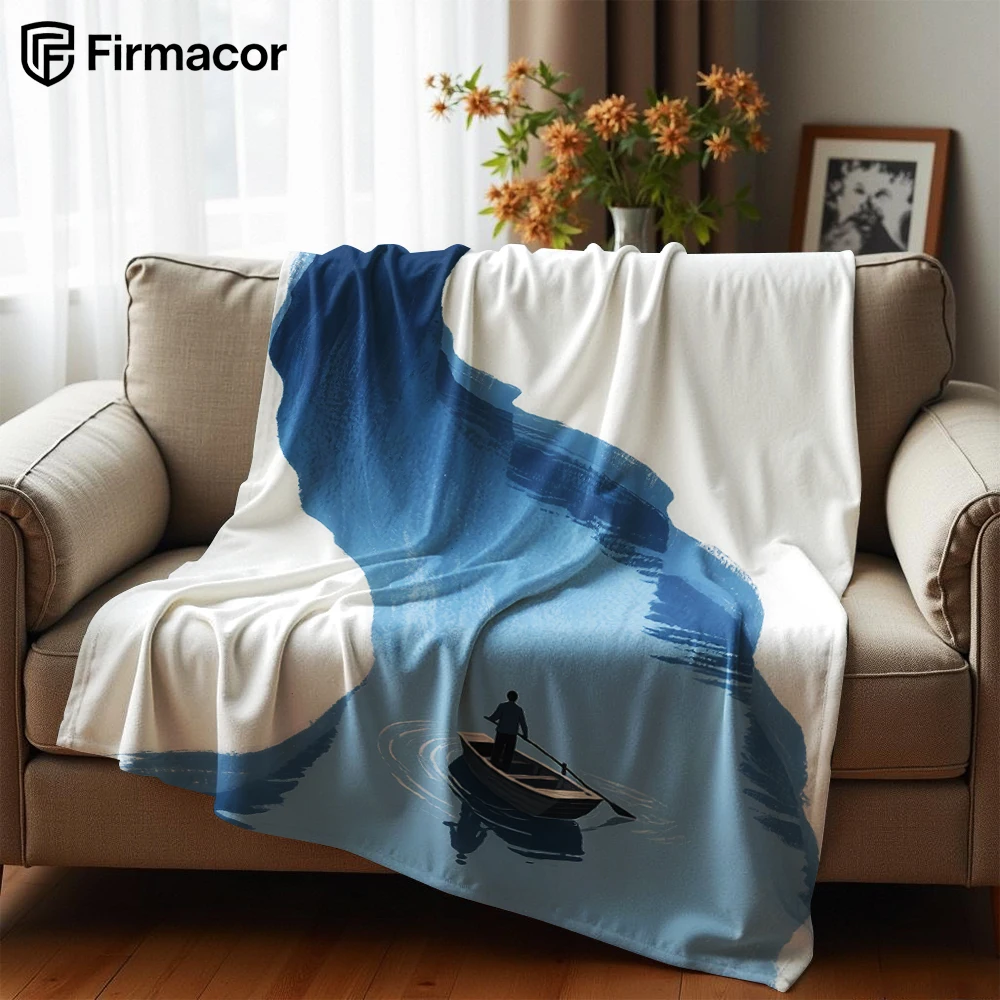 Winding Stream Anime Cartoon Flannel Blanket Soft Warm Throw for Bedroom Sofa Car Kids Holiday Gift