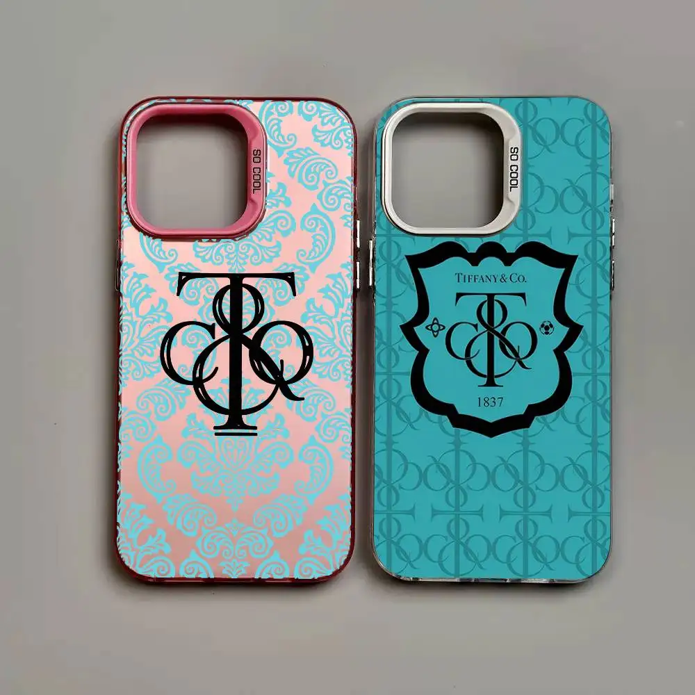 

Brand T-TiffanyS Phone Case For iPhone 17 16 15 14 13 12 11 Pro MAX Matte Shockproof Back Anti Fall Matte Cover