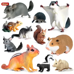Oenux Wild Rodent Marmot Mouse Simulation Animal Model Flying Squirrel Rat Chinchilla Action Figure Figurine Lovely PVC Kids Toy