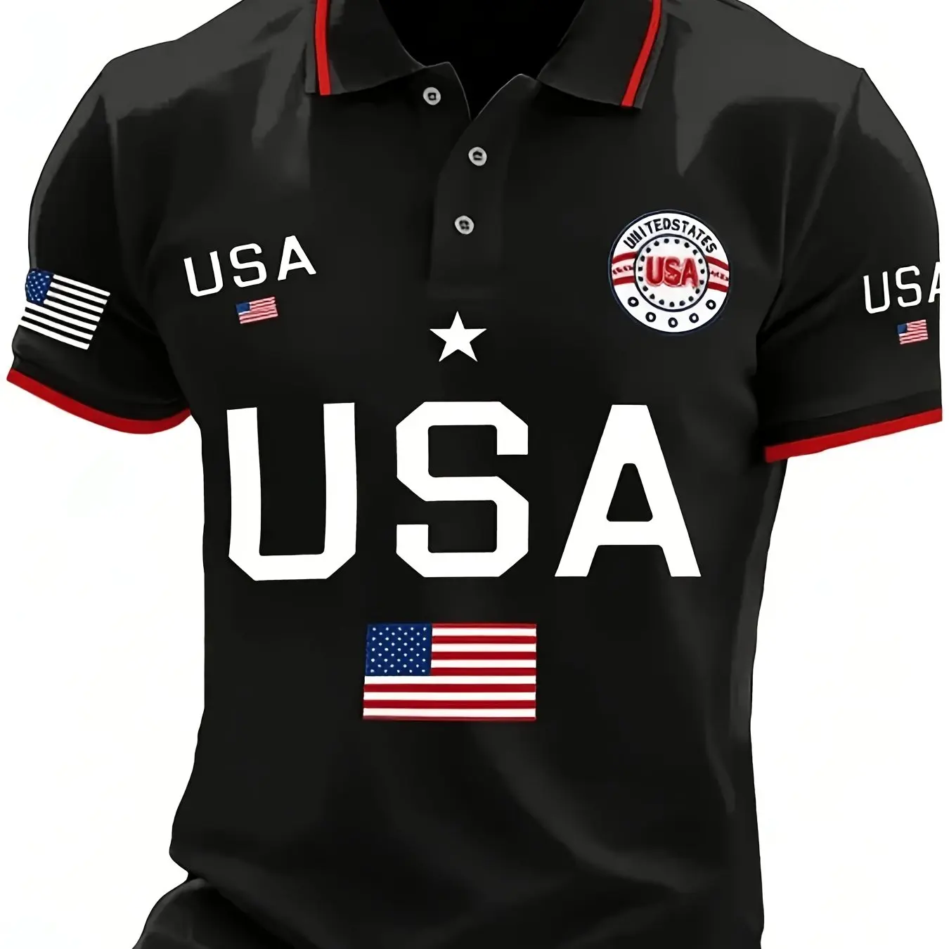 Summer men's breathable polo 250th Anniversary Independence Day Men American Shirt Clothing American Flag Printed polo Shirt top