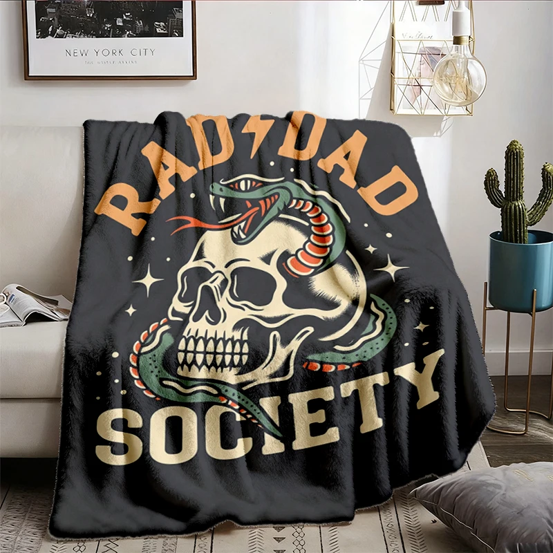 Rad Dad Society Flannel Blanket, Cool Dad Club Flannel Throw, First Fathers Day Gift, Retro Dad Streetwear