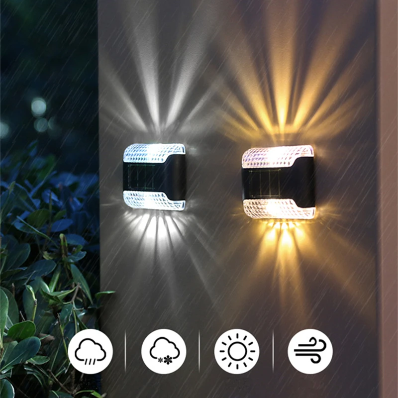 Lámpara Led Solar de pared para exteriores, luces impermeables IP65 para decoración de jardín, Patio y balcón, 1/2/4/8/16 Uds.