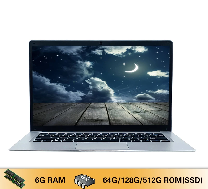 14 Inch Notebook 6G RAM+128G/512G ROM Slim Laptop Windows 10 WiFi Camera Bluetooth HDMI Affordable Laptop