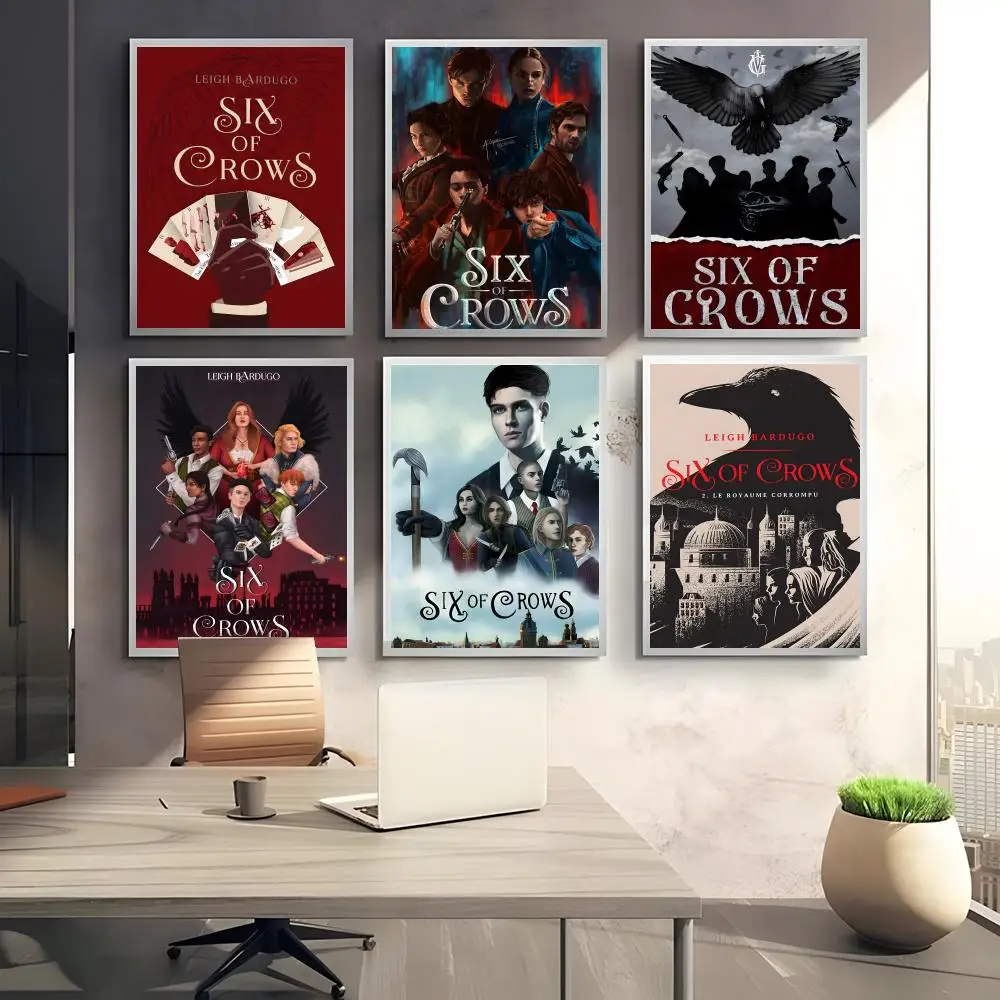 Fashion Gritty Captivating S-Six Of Crows Poster Sticky Waterproof Coffee House Bar Room Wall Decor Gift
