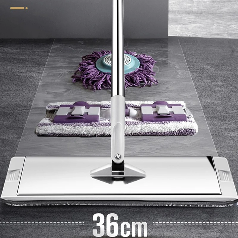 German flat mop hand-washing 2024 new one-drag net household large rotating lazy mopping artifact with bucket