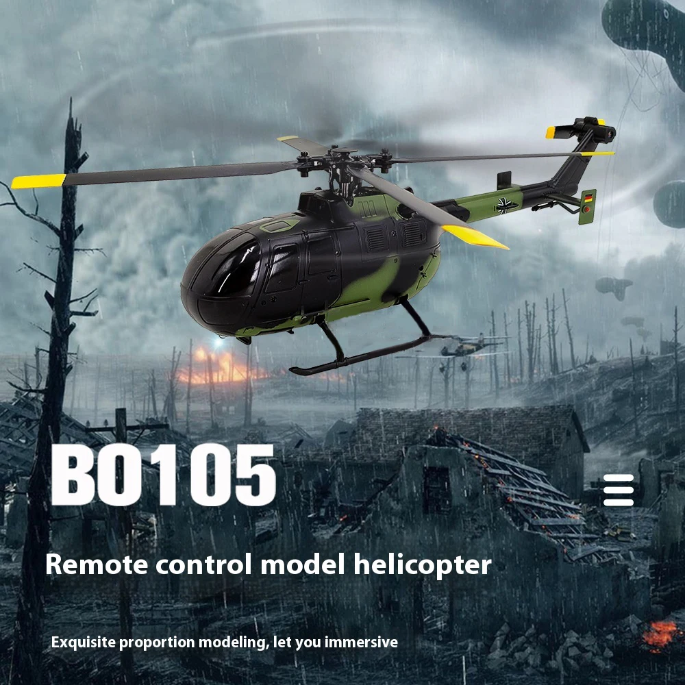 Cross-border C186 Remote-controlled Aviation Helicopter Model Four-channel Single-propeller Aircraft Simulation Bo105 Toy