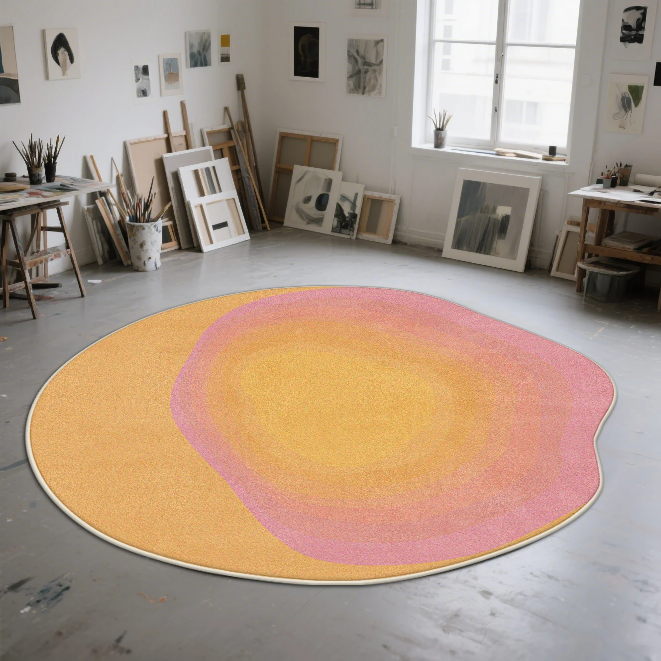 Modern Solid Color Irregular Carpet for Living Room Soft Non-slip Decoration Home Korean Style Machine Washable Large Room Rugs
