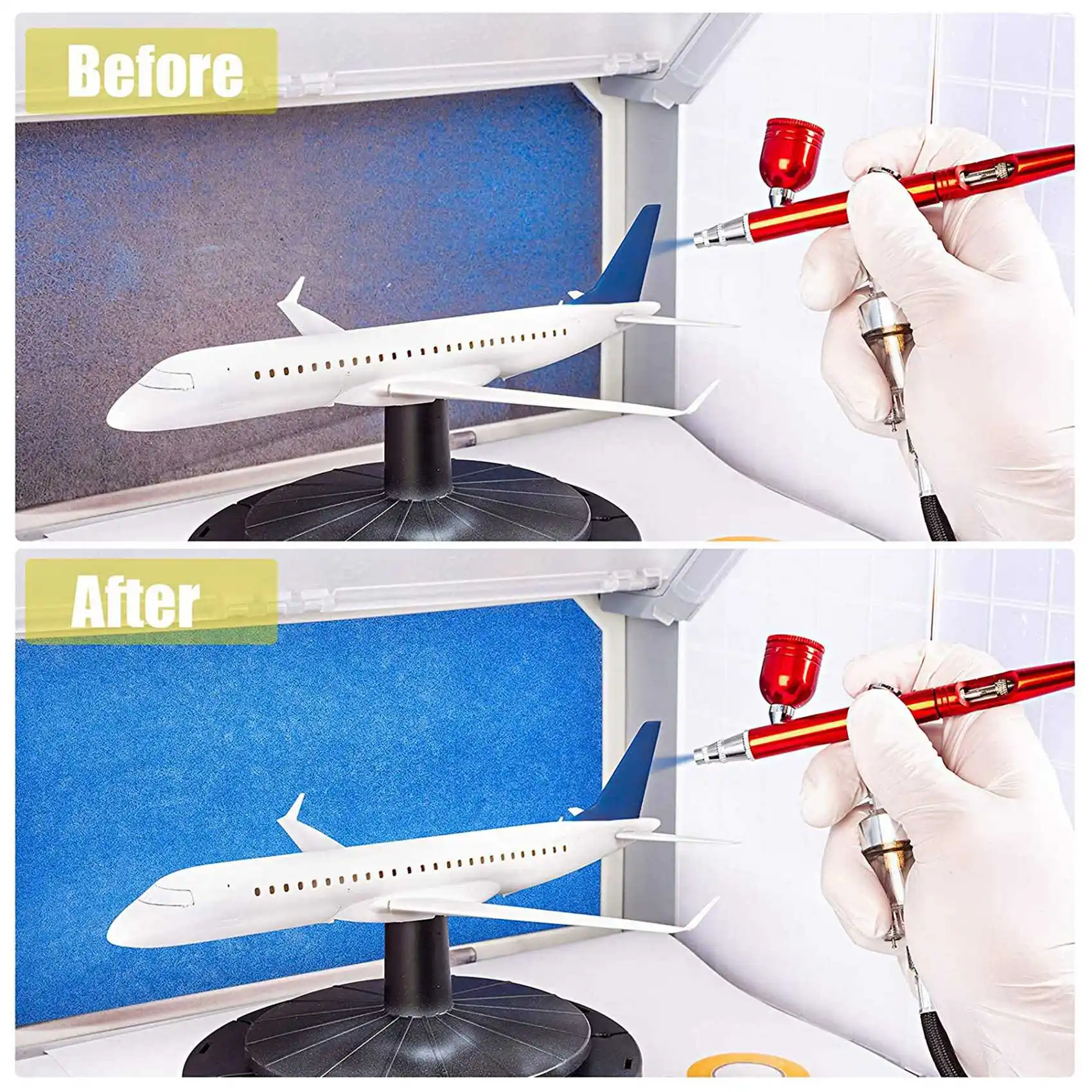 

ABLG Airbrush Booth Filter Spray Set Pad Spray Booth Exhaust Filter For Master/Paasche/Sky Enterprise/Airhobby